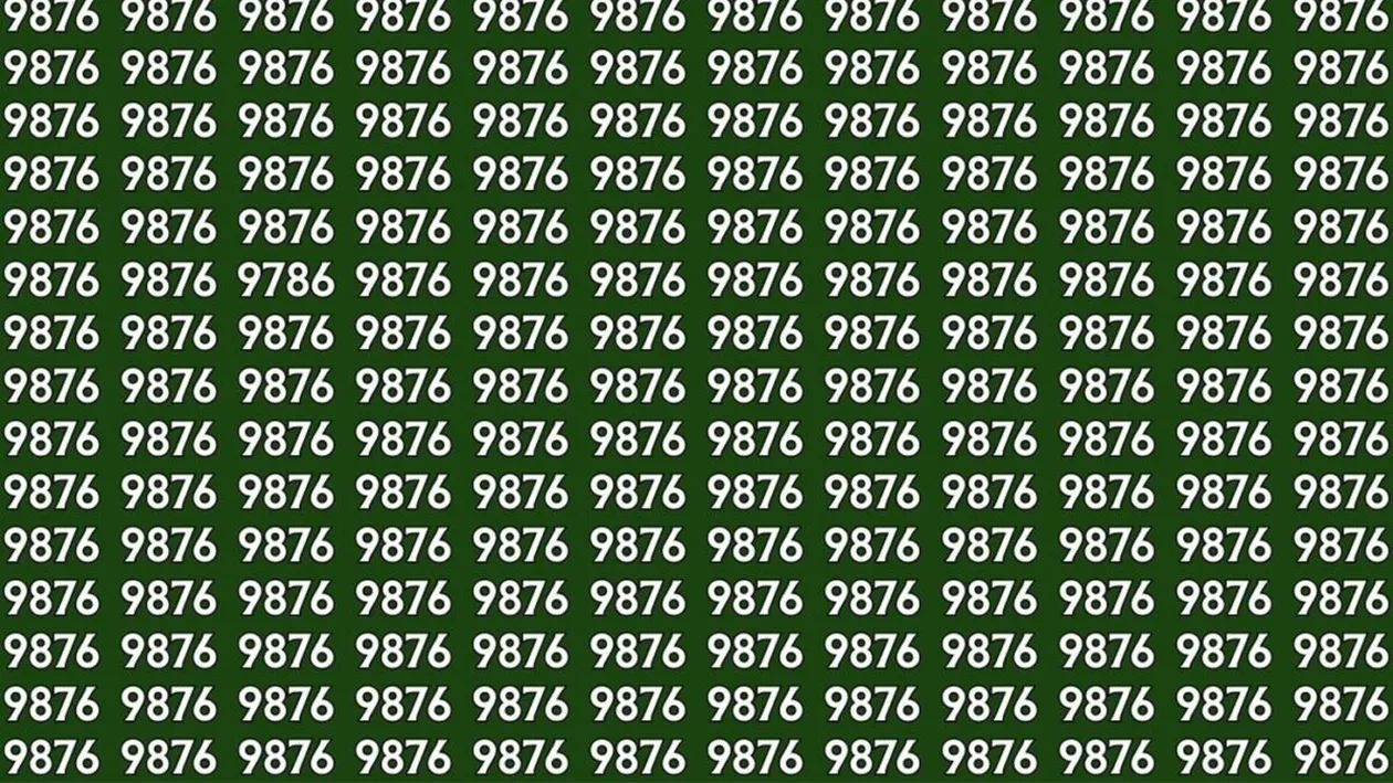 Test de perspicacitate | Găsiți numărul 9786 pierdut dintre numerele 9876 din imagine!