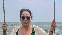 Cum a intrat îmbrăcată Oana Roman în mare, pe o plajă din Năvodari