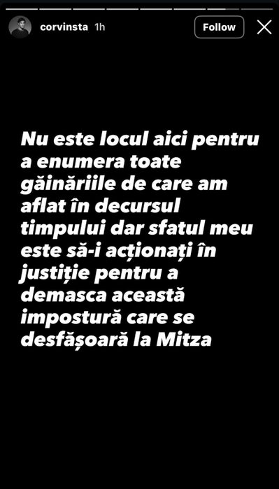 sursă foto: Instagram @cristiancorvin