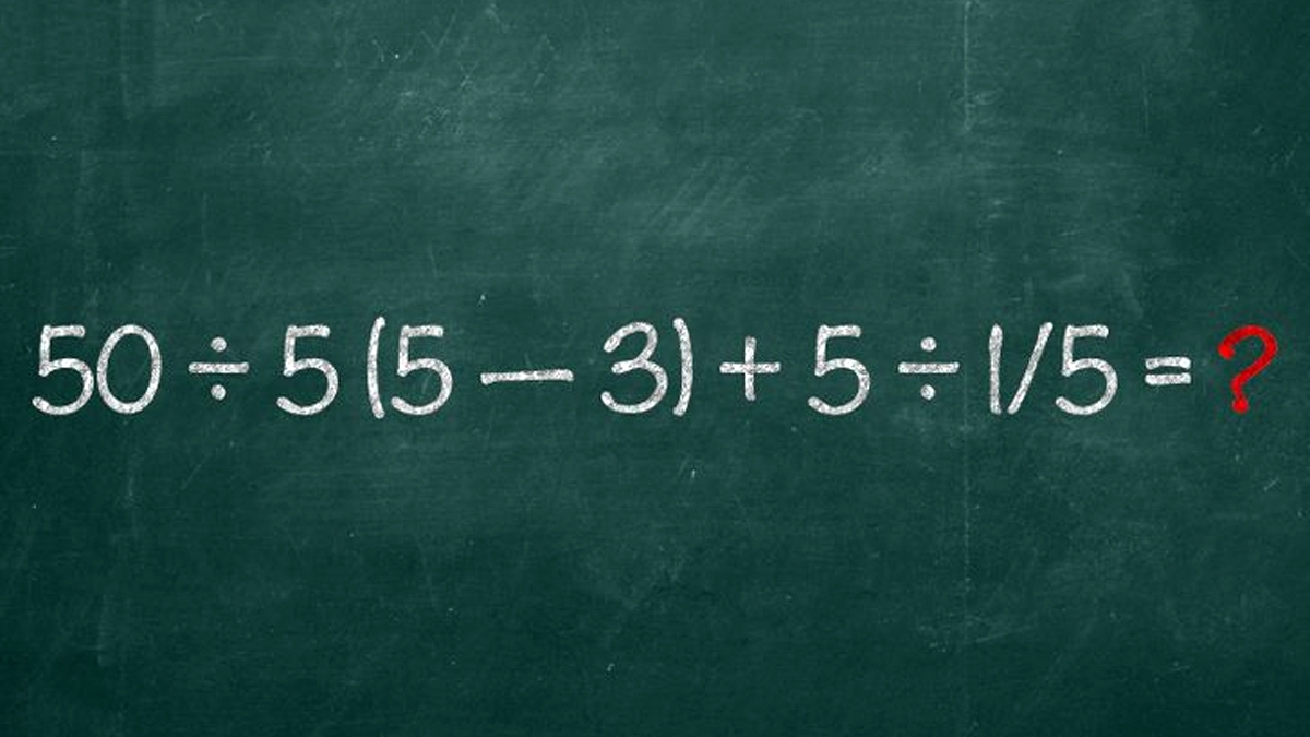 Test de inteligență doar pentru genii | Cât fac 50:5(5-3)+5:1/5?