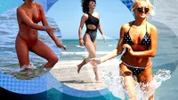 ATENŢIE! Intră în acţiune TOP 30 de vedete care au scăpat rapid de haine şi... Inna, Antonia sau Delia au fugit din calea valurilor pe nisipul fierbinte! Graba strică treaba, dar nu şi în cazul lor!