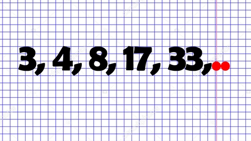 Test de inteligență pentru genii | Ce număr urmează în seria 3,4,8,17,33?