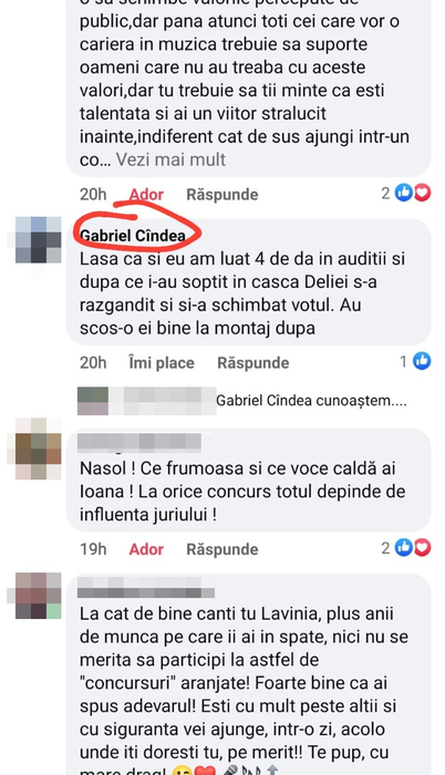 Mesajele pe care Ioana Lavinia le-a primit de la un fost concurent "X Factor"