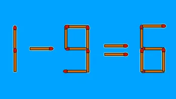 Test IQ cu chibrituri | Corectați 1 – 9 = 6, mutând un singur băț