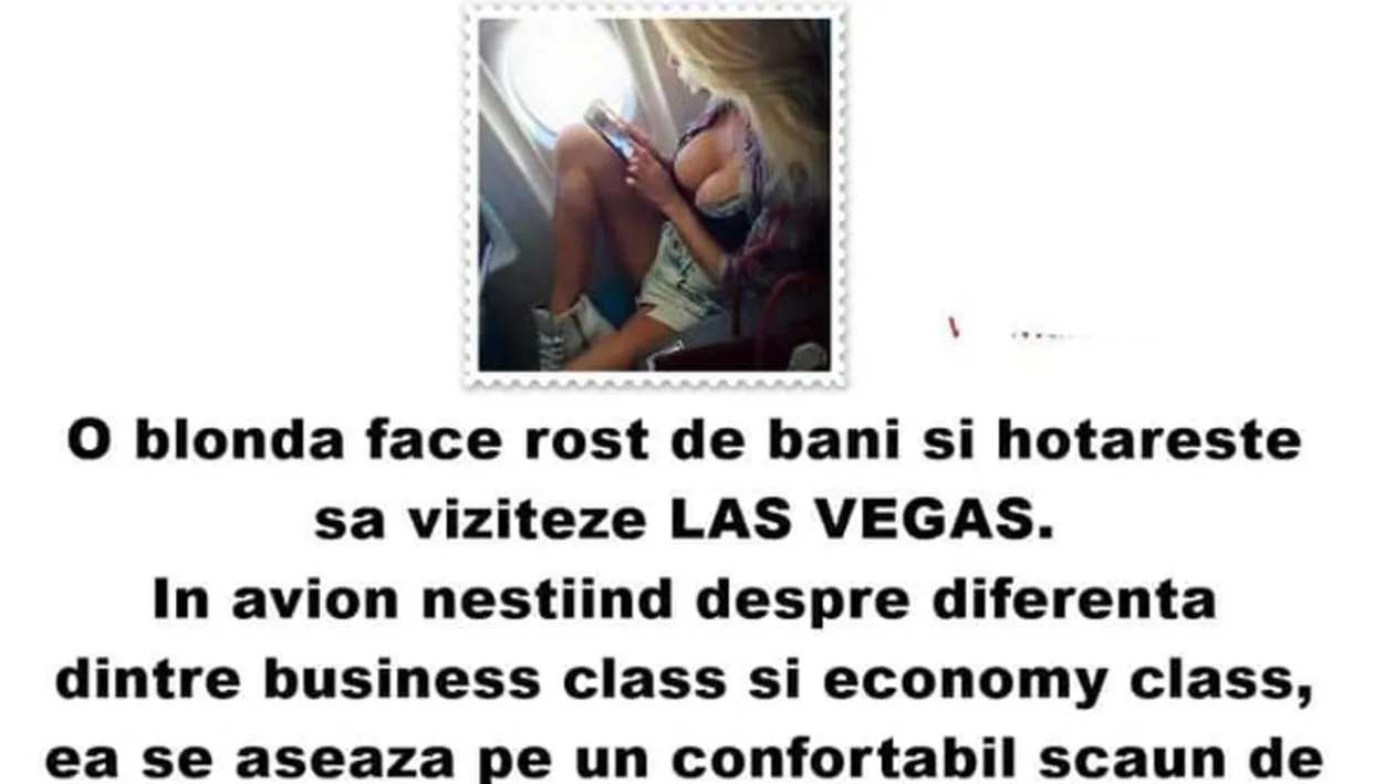 BANC | Ce a făcut o blondă în avion, la business class