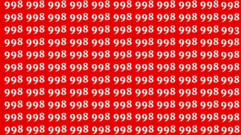 Test de perspicacitate | Nu toate numerele din această poză sunt 998. Găsiți-l pe cel diferit!
