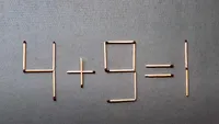 Test de inteligență exclusiv pentru genii | Mutați un singur chibrit pentru a corecta egalitatea 4+9=1