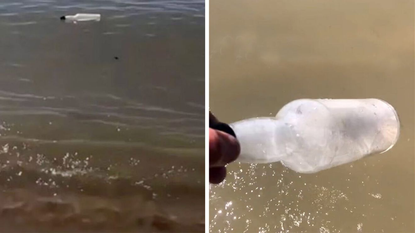 Un cuplu a găsit o sticlă adusă de apele mării, pe plajă. Cei doi au regretat imediat cum au desfăcut-o. Ce "mesaj" se afla, de fapt, înauntru