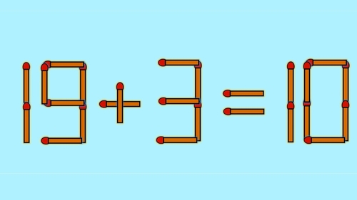 Test IQ cu chibrituri | Corectați 19 + 3 = 10, mutând un singur băț