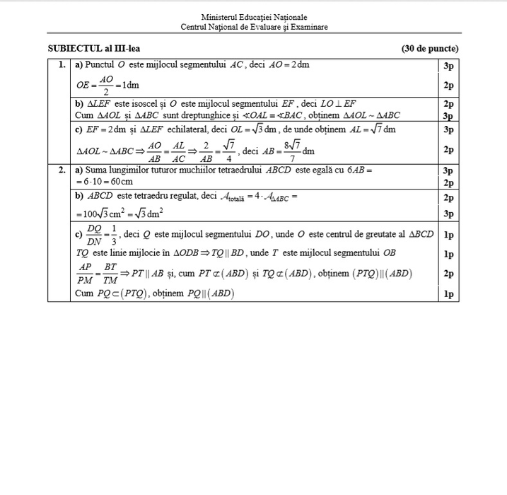 Modele de subiecte Evaluarea Națională 2018 la Matematică