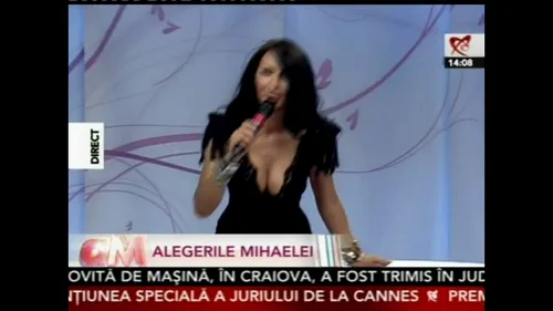 Mihaela Radulescu, aparitie de senzatie la emisiunea de la Realitatea TV! A ales o rochie neagra si sexy, marca Dana Budeanu!
