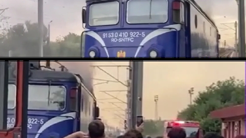 Incendiu la locomotiva unui tren de pasageri în Constanța: circulația a fost blocată temporar