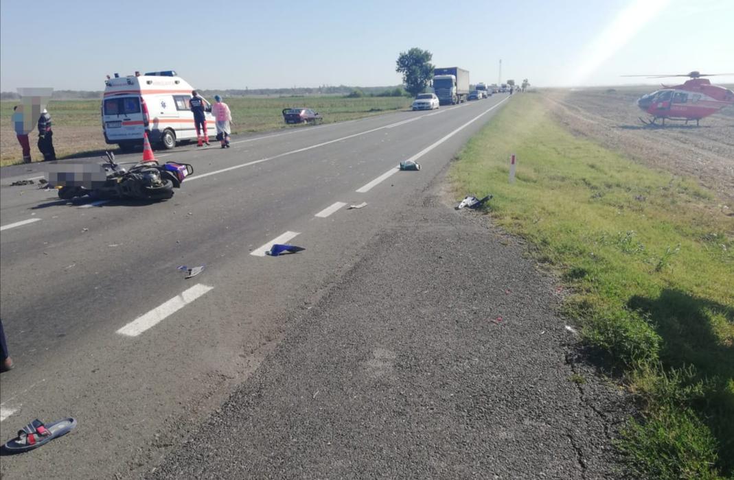 Accident mortal în Ialomița. Un scuterist a fost spulberat de o mașină