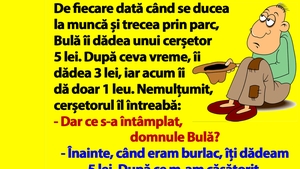 BANC | Bulă și cerșetorul nemulțumit
