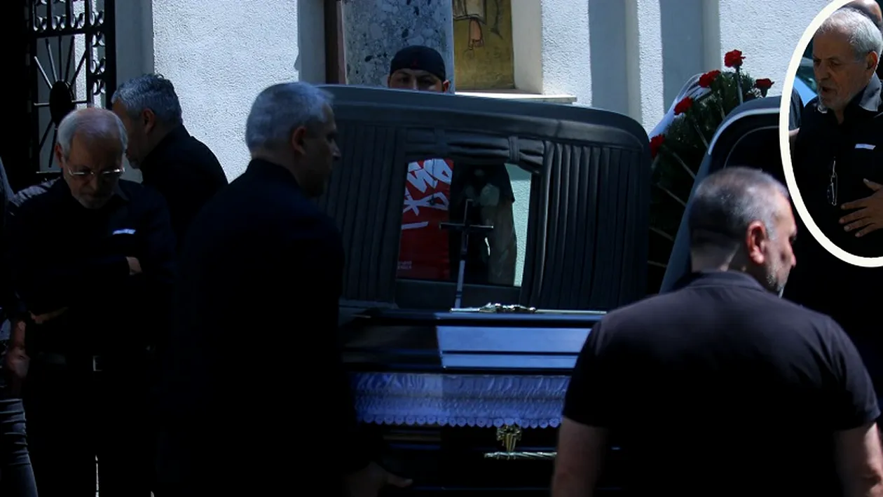 Nelu Ploieșteanu, transfigurat de durere în ziua înmormântarii fiului său. Și-a ținut minute bune mâna în zona inimii