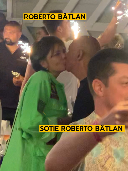 Roberto Bâtlan își sărută soția