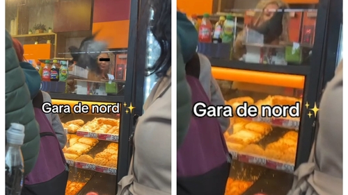 Imagini virale din chioșcul unei patiserii de la Gara de Nord! Un porumbel a încercat să „vândă” și el la vitrină, dar tura i-a fost scurtă