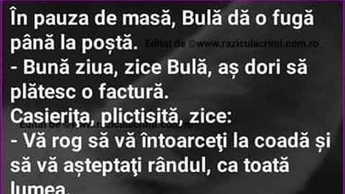 BANC | Bulă și casierița plictisită