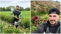 Nu e banc! Cât câștigă lunar Cosmin Besnă la cules de bujori, în Anglia: ”Nu mi-aș schimba jobul pentru nimic în lume”