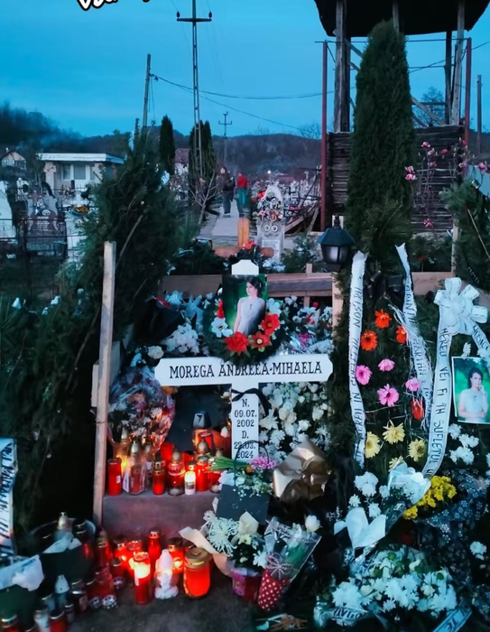 Mormântul Andreei Morega, studenta ucisă la Timișoara / Foto: Captură Video
