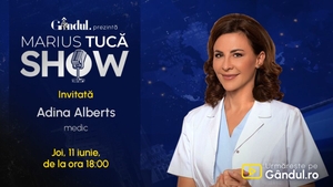 Marius Tucă Show începe joi, 11 iunie, de la ora 18.00, live pe Gândul. Invitat: Adina Alberts