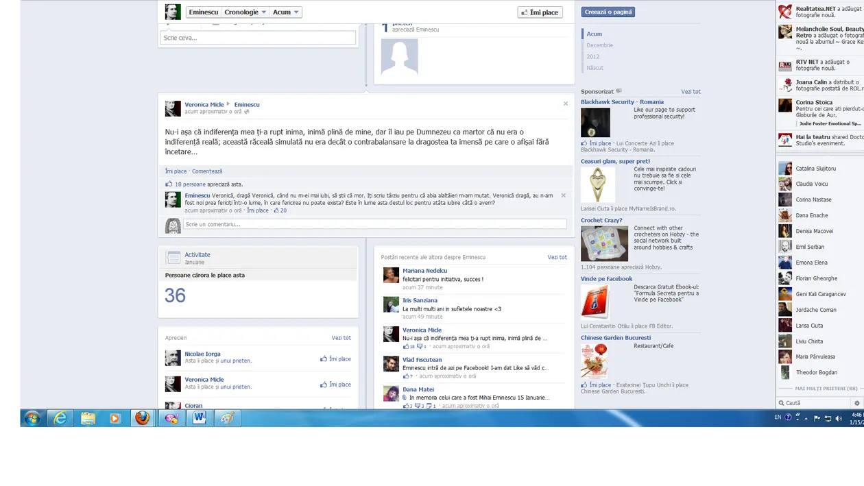 Eminescu si Veronica Micle comunica dincolo de moarte. Schimba impresii si mesaje siropoase pe Facebook. Vezi aici ce isi spun!