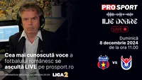 Ilie Dobre comentează LIVE pe ProSport.ro meciul Steaua - Unirea Ungheni, duminică, 8 decembrie 2024, de la ora 11.00