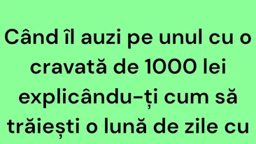 BANCUL ZILEI | Cravata de 1.000 lei