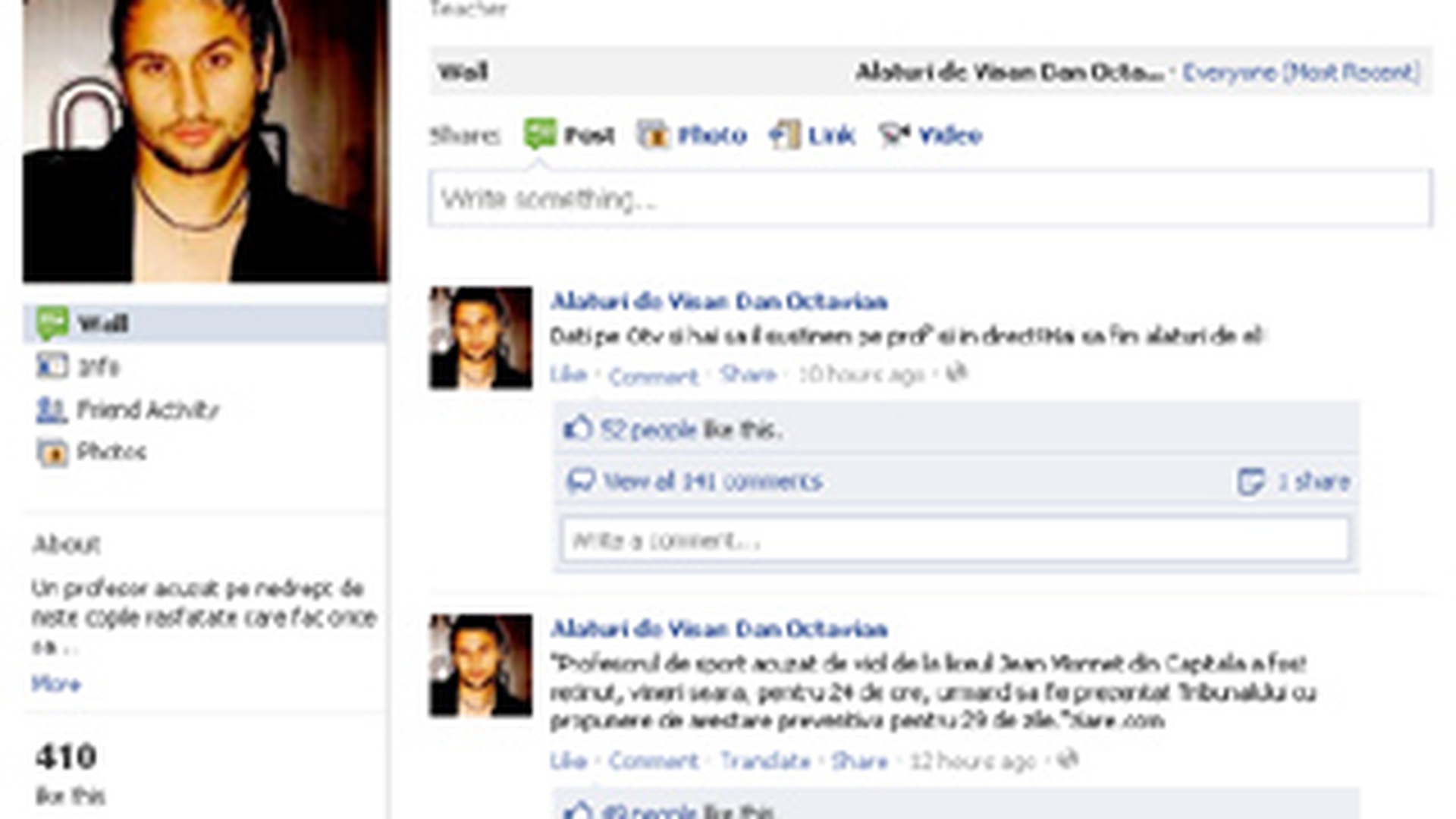 Profesorul acuzat de viol este sustinut de elevii sai pe Facebook!
