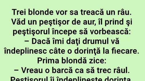 BANCUL ZILEI | Blondele și peștișorul de aur