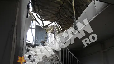 Imagini terifiante! Atat a mai ramas din apartamentele facute scrum in complexul rezidential de la Popesti-Leordeni!