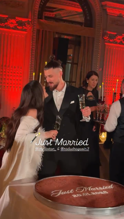 Tortul bizar pe care l-a avut Radu Drăgușin la nuntă. Imagini de la dansul mirilor