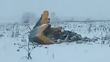 Primele imagini cu avionul prăbuşit în apropiere de Moscova. Din nefericire, nu sunt supravieţuitori