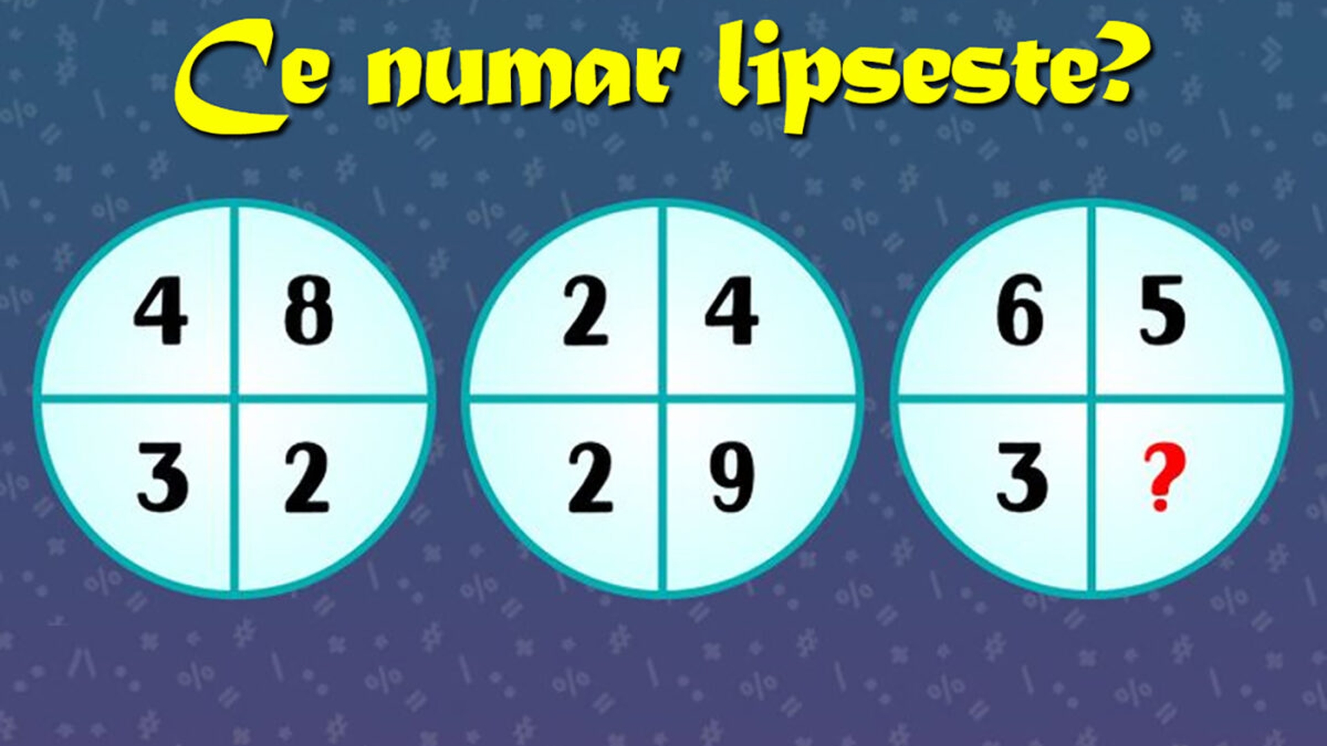 Test de inteligență pentru matematicieni | Ce număr lipsește?