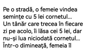 BANCUL ZILEI | Pe o stradă, o femeie vindea semințe cu 5 lei cornetul