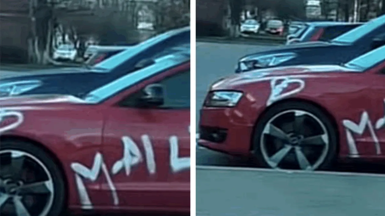 Mesaj inedit scris pe o mașină din Hunedoara. Un bărbat a avut parte de un șoc