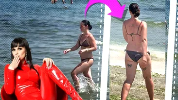 Am găsit-o pe fosta dansatoare de la ”Cronică” pe o plajă din Mamaia! Super-imagini cu ”Bebelușa XXX” în costum de baie