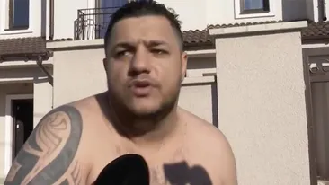 Alin Borcan, cu pușca în mână în fața casei, după percheziții. Ce a început să strige la reporteri: Au venit nişte hoţi cu cagule pe faţă şi...”