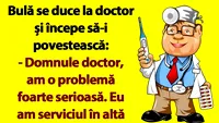 BANC | Bulă se duce la doctor și începe să-i povestească