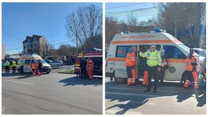 O femeie a fost lovită de o ambulanță pe trecerea de pietoni, în Craiova