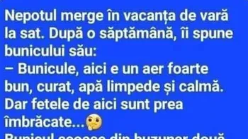 Bancul de weekend | Nepotul merge în vacanța de vară la sat