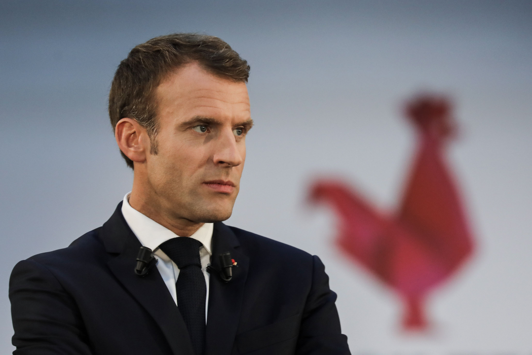 French President Emmanuel Macron speacks as he visits Station F startup campus in Paris, on October 9, 2018. (Photo by LUDOVIC MARIN / various sources / AFP)        (Photo credit should read LUDOVIC MARIN/AFP/Getty Images)