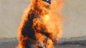 Un tanar si-a dat foc in capitala Tunisiei