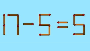 Test IQ cu chibrituri | Corectați 17 - 5 = 5, mutând un singur băț