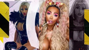 Dansatoarea preferată a maneliștilor și-a “expus” noile silicoane, “îmbrăcată” în latex și pene