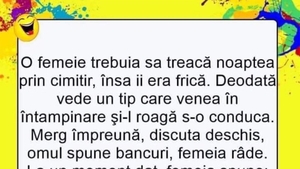 Bancul de Halloween | O femeie trece noaptea prin cimitir