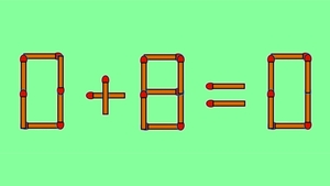 Test IQ cu chibrituri | Corectați 0 + 8 = 0, mutând un singur băț