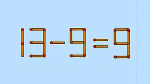Test de inteligență | Mutați un singur băț, pentru a transforma 13 - 9 = 9 într-o egalitate corectă