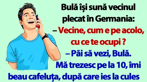 BANC | Bulă își sună vecinul plecat în Germania