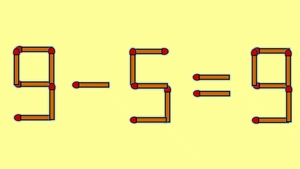 Test de inteligență | Mutați un singur chibrit pentru a corecta 9 - 5 = 9